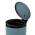 Pattumiera bagno in acciaio turchese cobalto con pedale e coperchio slim 3 lt