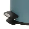 Pattumiera bagno in acciaio turchese cobalto con pedale e coperchio slim 3 lt
