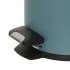 Pattumiera bagno in acciaio turchese cobalto con pedale e coperchio slim 3 lt