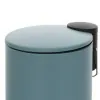Pattumiera bagno in acciaio turchese cobalto con pedale e coperchio slim 3 lt