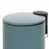 Pattumiera bagno in acciaio turchese cobalto con pedale e coperchio slim 3 lt
