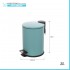 Pattumiera bagno in acciaio acquamarina con pedale e coperchio slim 3 lt