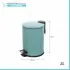 Pattumiera bagno in acciaio acquamarina con pedale e coperchio slim 3 lt