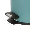 Pattumiera bagno in acciaio acquamarina con pedale e coperchio slim 3 lt