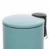 Pattumiera bagno in acciaio acquamarina con pedale e coperchio slim 3 lt
