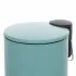 Pattumiera bagno in acciaio acquamarina con pedale e coperchio slim 3 lt