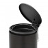 Pattumiera bagno in acciaio nero con pedale e coperchio slim 3 lt