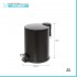 Pattumiera bagno in acciaio nero con pedale e coperchio slim 3 lt