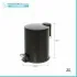 Pattumiera bagno in acciaio nero con pedale e coperchio slim 3 lt