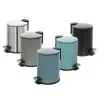 Pattumiera bagno in acciaio nero con pedale e coperchio slim 3 lt