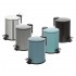 Pattumiera bagno in acciaio nero con pedale e coperchio slim 3 lt