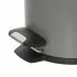 Pattumiera bagno in acciaio grigio con pedale e coperchio slim 3 lt