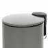 Pattumiera bagno in acciaio grigio con pedale e coperchio slim 3 lt
