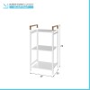 Scaffale porta oggetti 3 ripiani bianco in acciaio e bamboo linea Haiti