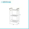 Scaffale porta oggetti 3 ripiani bianco in acciaio e bamboo linea Haiti