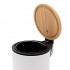 Pattumiera bagno con pedale in acciaio bianco opaco e bambù 3 Lt Haiti