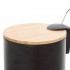 Pattumiera bagno con pedale in acciaio nero opaco e bambù 3 Lt Haiti