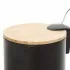 Pattumiera bagno con pedale in acciaio nero opaco e bambù 3 Lt Haiti