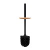 Set accessori bagno scopino e pattumiera nero in acciaio e bambù Haiti