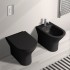 Wc filo muro nero opaco rimless in ceramica serie Feeling