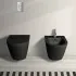 Wc sospeso nero opaco rimless in ceramica serie Feeling