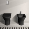 Sanitari filo muro nero opaco con sedile slim softclose Feeling