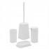 Set accessori bagno dispenser e portaspazzolini da appoggio bianco in abs Tender