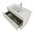 Mobile bagno sospeso 80 cm Smart bianco legno con specchio contenitore
