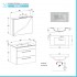 Mobile bagno sospeso 80 cm Smart bianco legno con specchio contenitore
