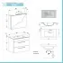 Mobile bagno sospeso 80 cm Smart bianco legno con specchio contenitore