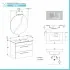 Mobile bagno sospeso 80 cm Smart bianco legno/lava con specchio 
