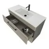 Mobile bagno sospeso 100 cm Smart grigio legno/lava con specchio
