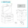 Mobile bagno sospeso 100 cm Smart grigio legno/lava con specchio