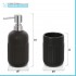 Accessori bagno da appoggio in set 3 pezzi in ceramica colore nero Cup
