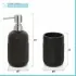 Accessori bagno da appoggio in set 3 pezzi in ceramica colore nero Cup