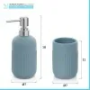 Accessori bagno da appoggio in set 3 pezzi in ceramica colore turchese cobalto Cup