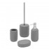 Set accessori bagno dispenser e portaspazzolini da appoggio grigio in ceramica Cup