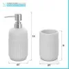 Accessori bagno da appoggio in set 3 pezzi in ceramica colore bianco Cup