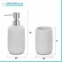 Accessori bagno da appoggio in set 3 pezzi in ceramica colore bianco Cup