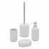 Accessori bagno da appoggio in set 3 pezzi in ceramica colore bianco Cup