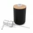 Set accessori bagno dispenser e portaspazzolini da appoggio nero abs e bambù Surf