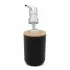 Set accessori bagno dispenser e portaspazzolini da appoggio nero abs e bambù Surf