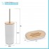 Set completo accessori bagno da appoggio in abs bianco e bamboo Surf