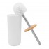 Set completo accessori bagno da appoggio in abs bianco e bamboo Surf