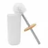 Set completo accessori bagno da appoggio in abs bianco e bamboo Surf