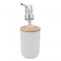 Accessori bagno da appoggio in set 3 pezzi in abs bianco e bambù Surf