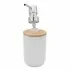 Accessori bagno da appoggio in set 3 pezzi in abs bianco e bambù Surf