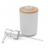 Set accessori bagno dispenser e portaspazzolini da appoggio bianco abs e bambù Surf