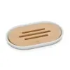 Porta sapone da appoggio bianco in abs e bambù Surf