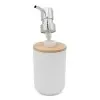 Set completo accessori bagno da appoggio in abs bianco e bamboo Surf